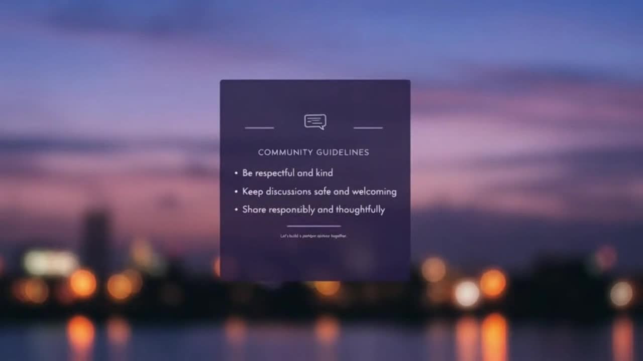 Friendly Community Reminder Encouraging Positive and Respectful Conversations Online