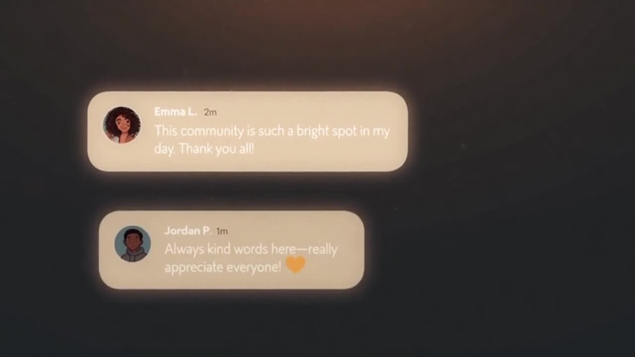 Friendly and Respectful Community Message Encouraging Positive and Supportive Online Conversations