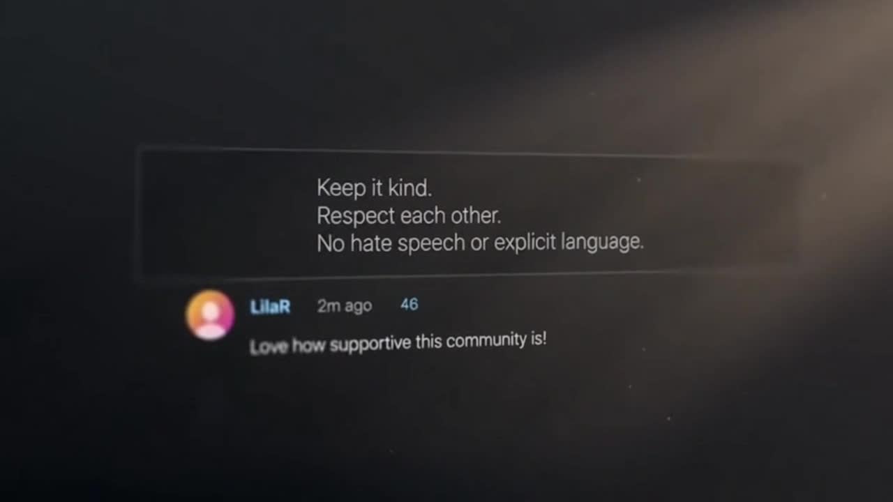 Friendly Community Reminder Encouraging Respectful and Positive Conversations Online